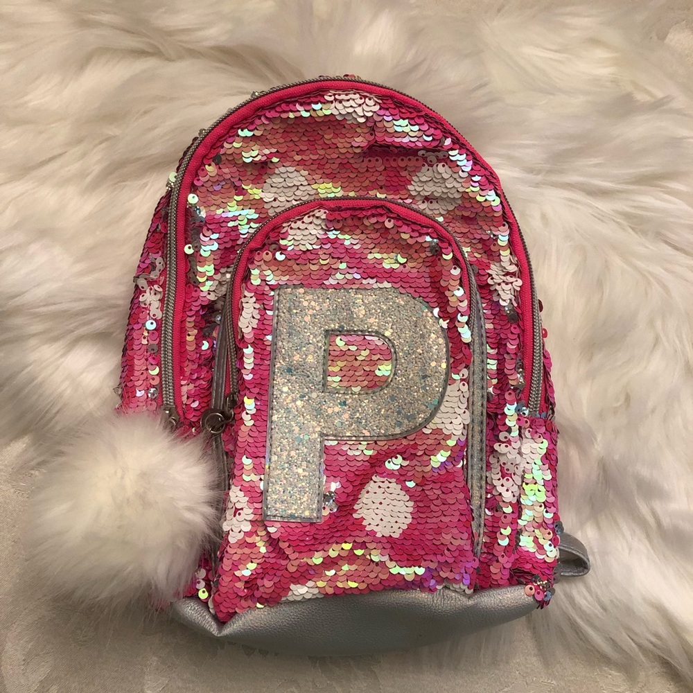 JUSTICE LETTER “P” FLIP SEQUIN MINI BACKPACK
